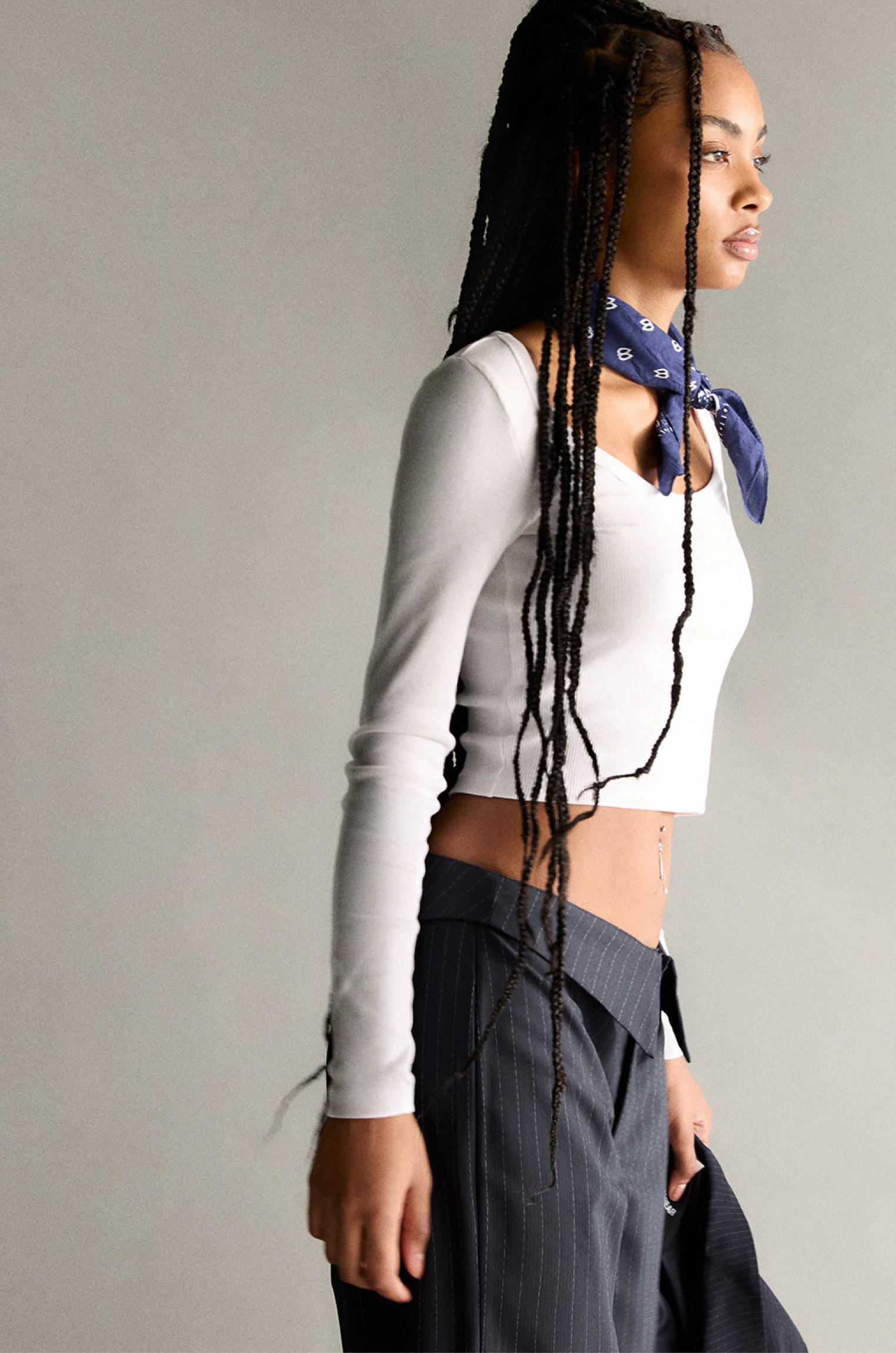 Ribbed long sleeve top Product Image