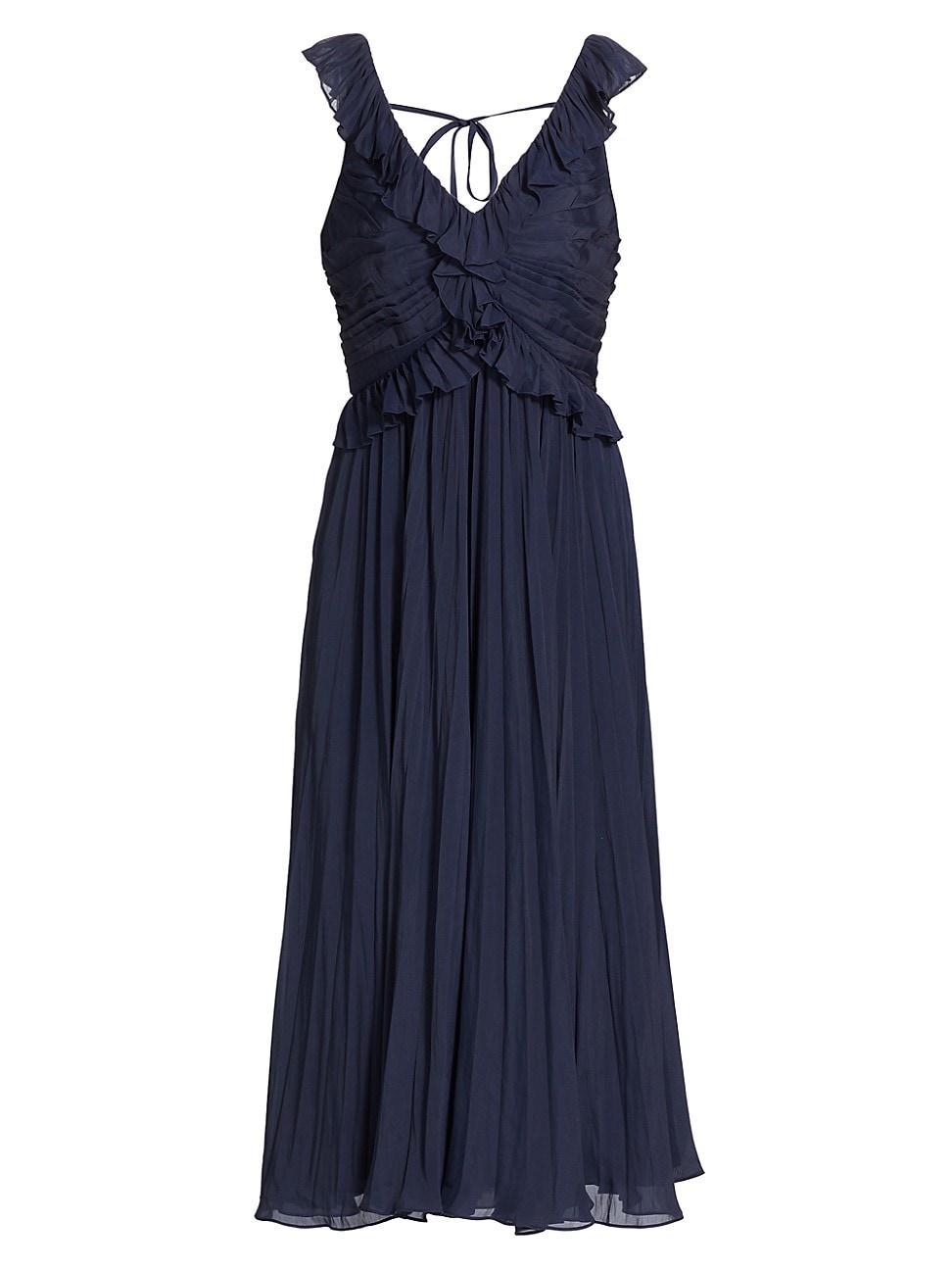 Womens Calloway Chiffon Ruffled Midi-Dress Product Image