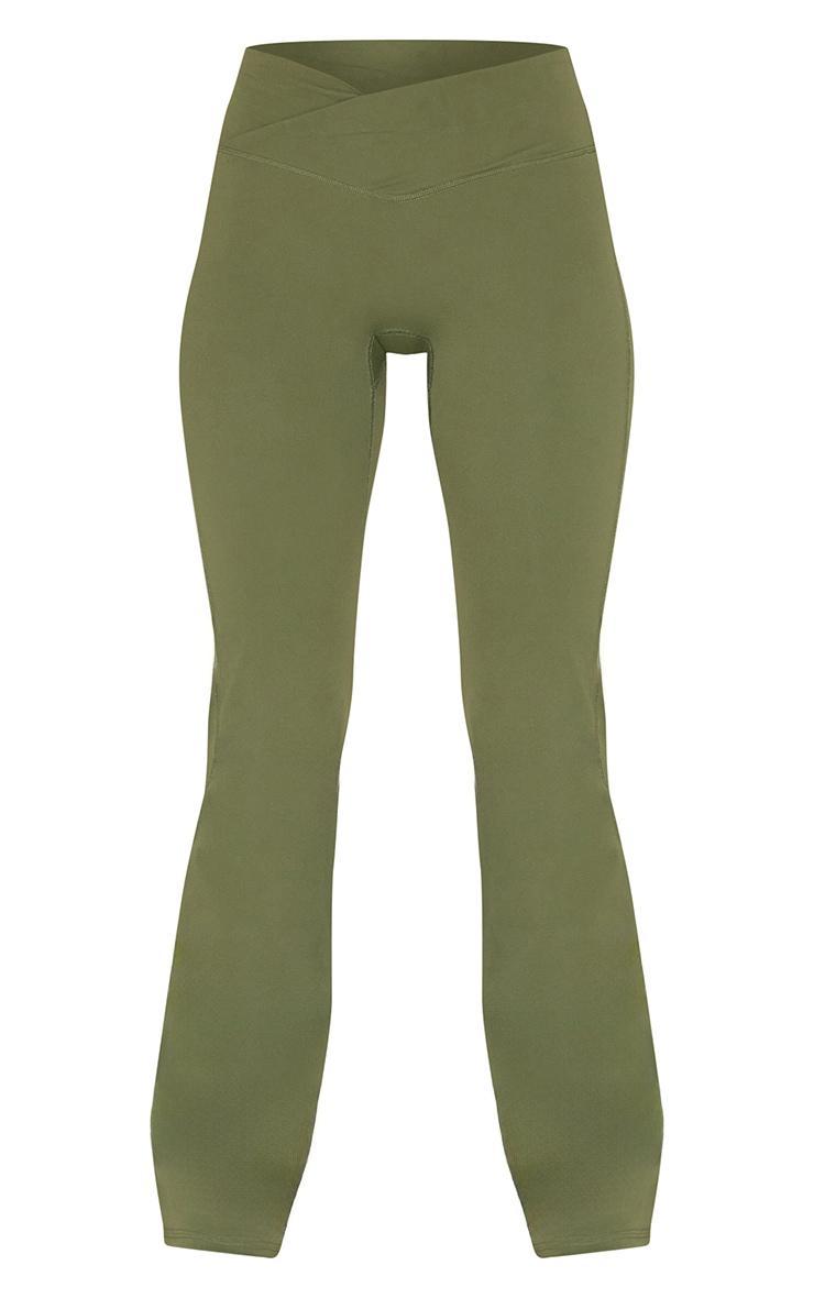Khaki Sculpt Wrap Waist Yoga Pants Product Image