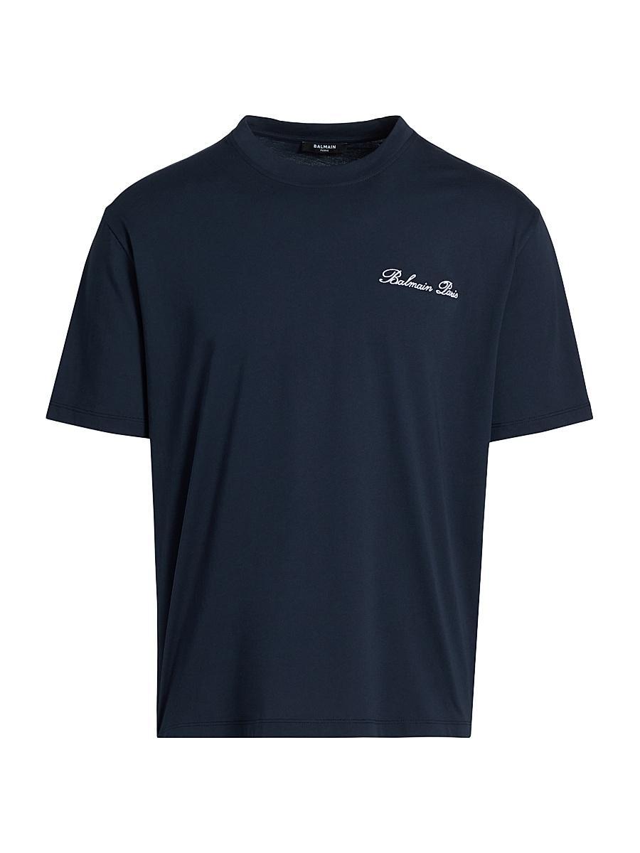 Mens Logo-Embroidered Cotton T-Shirt Product Image