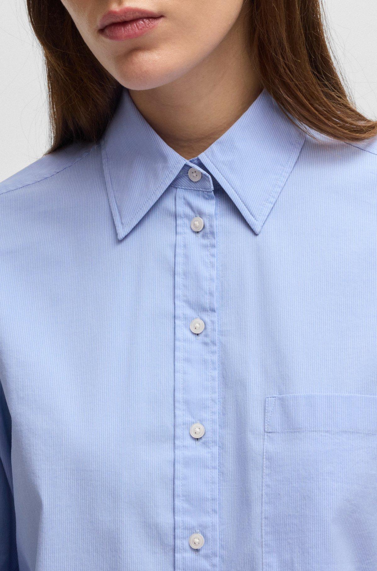 Regular-fit blouse in striped stretch cotton Product Image