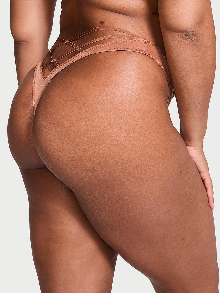 Smooth Strappy-Back High-Leg Thong Panty Product Image