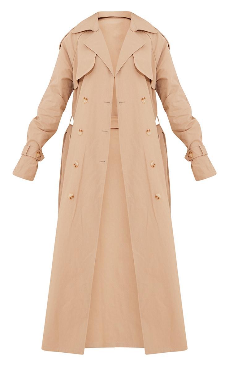 Tall Stone Panel Detail Belted Trench Coat Product Image