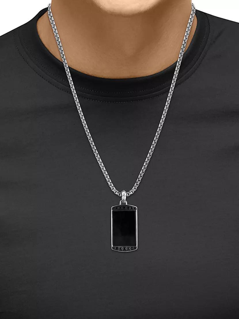 COLLECTION Sterling Silver, Black Spinel, & Onyx Pendant Necklace Product Image