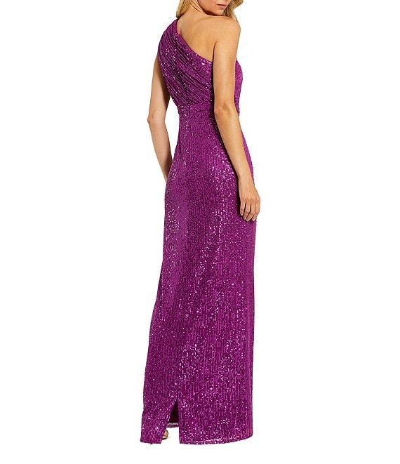 Mac Duggal Sequin Ruched One Shoulder Gown Product Image
