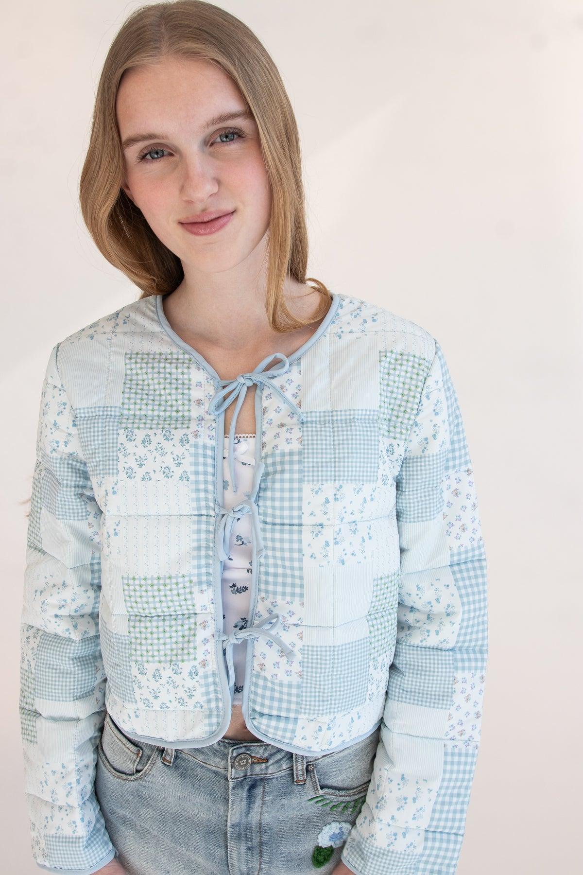 Tie Front Puff Jacket Product Image