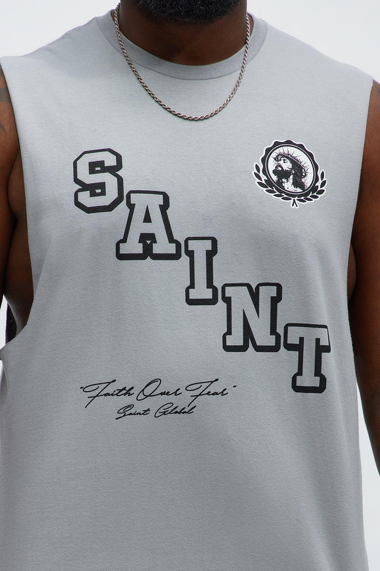 Saint University Muscle Tee - Grey Male Product Image