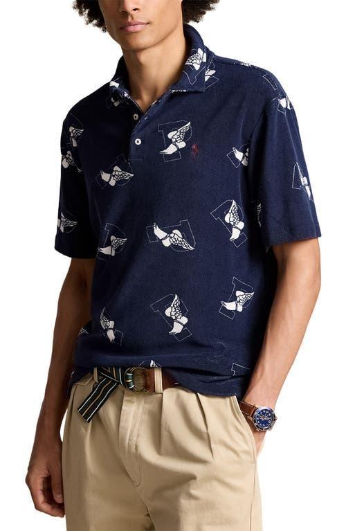 Print Terry Polo In Cruise Navy P Wing Toss Product Image