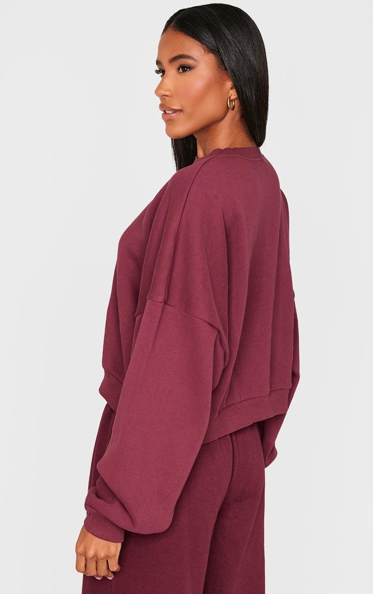 Burgundy Boxy Oversized Sweatshirt Product Image