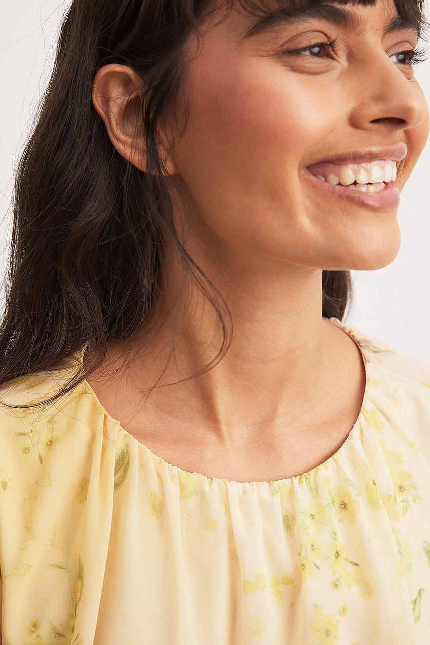 Draped Flowy Long Sleeve Blouse Product Image