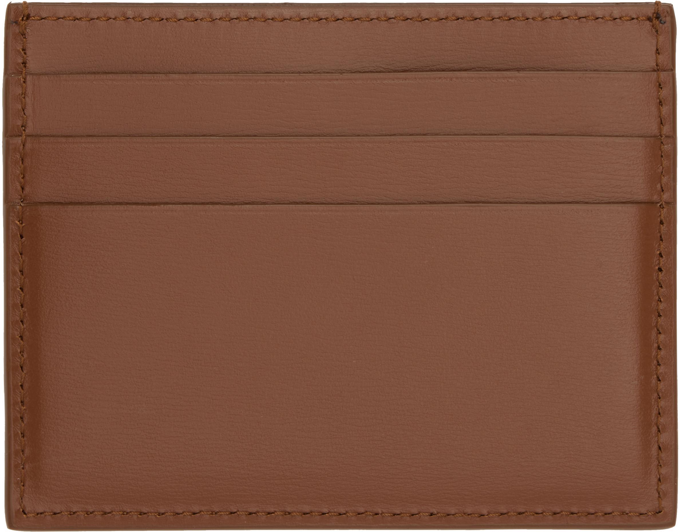 FERRAGAMO Brown & Black Bicolor Card Holder In New Cognac Nero Nero Product Image