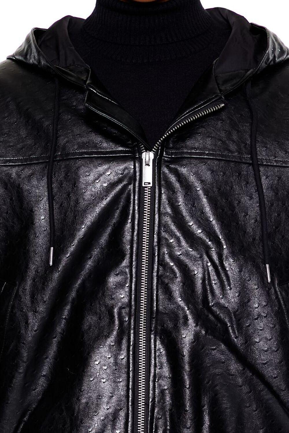 Hooded Faux Leather Bomber Jacket | Forever 21 Product Image