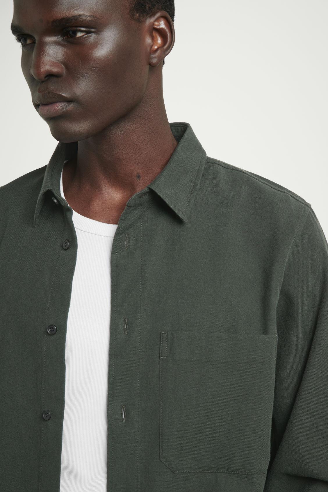 Mens SECONDSKIN Leather Full-Zip Overshirt Product Image