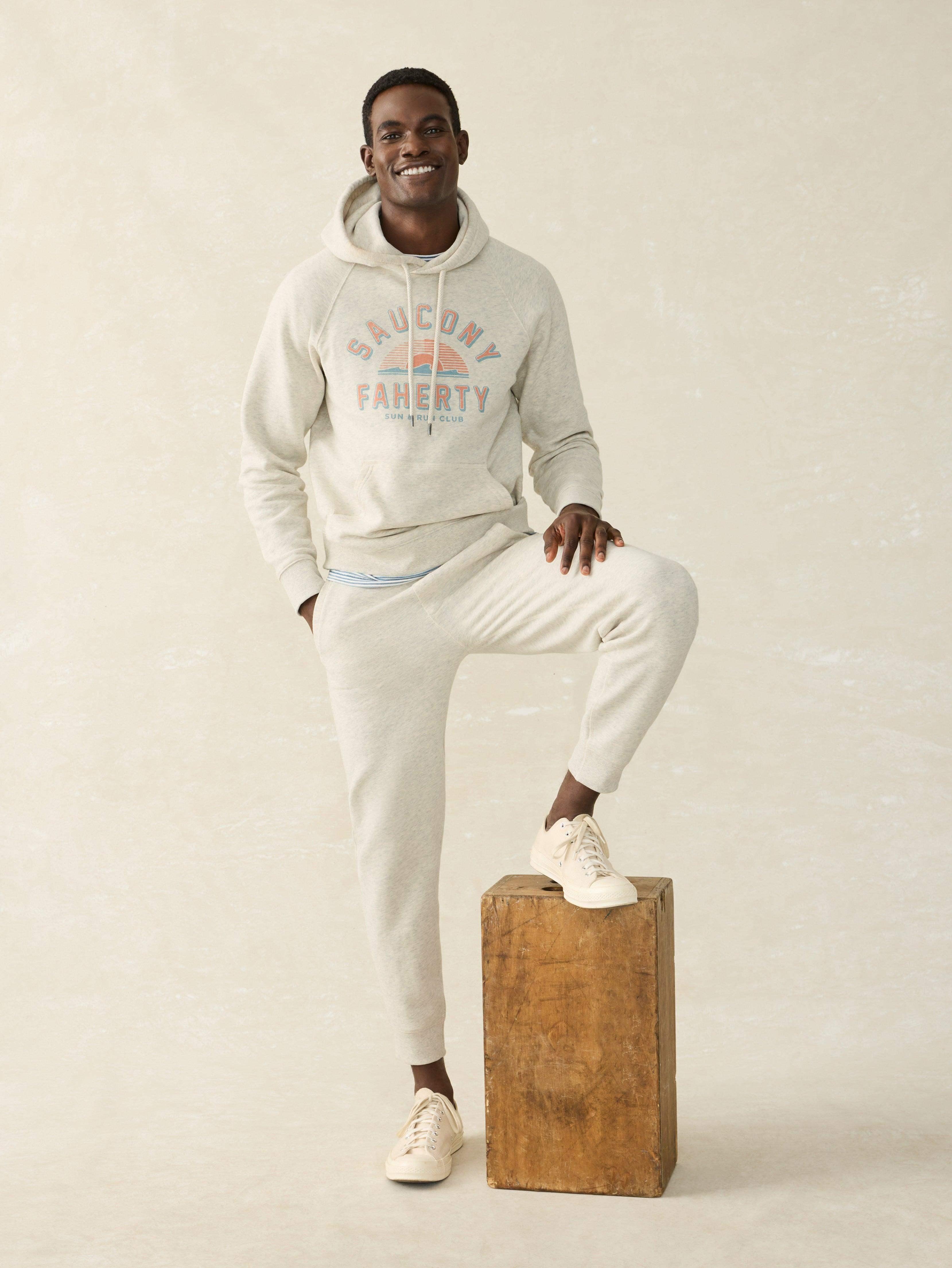 Saucony Fleece Hoodie - Antique Ivory Heather Male Product Image