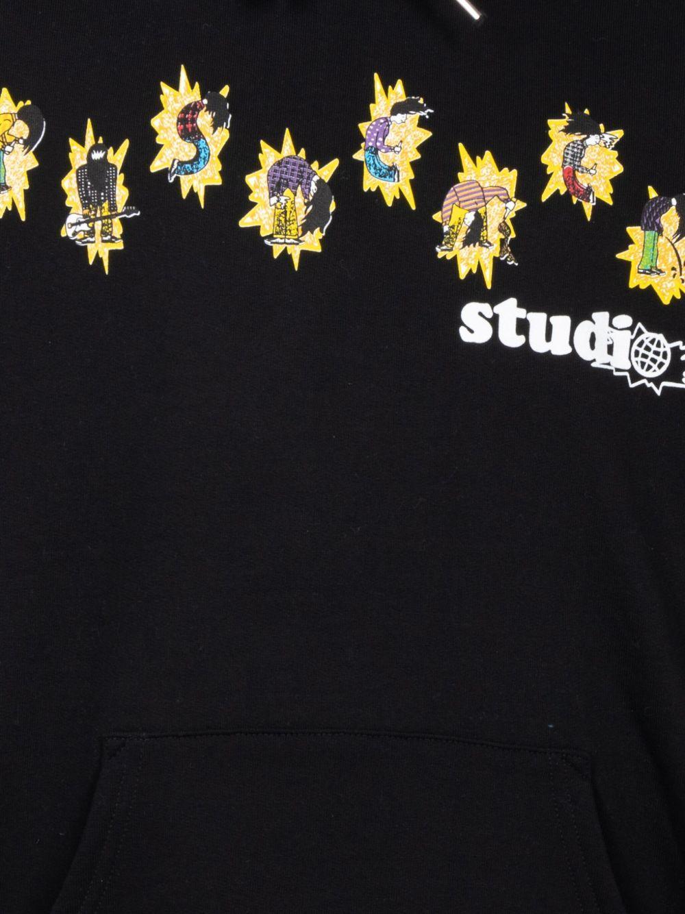 Band graphic-print cotton hoodie Product Image