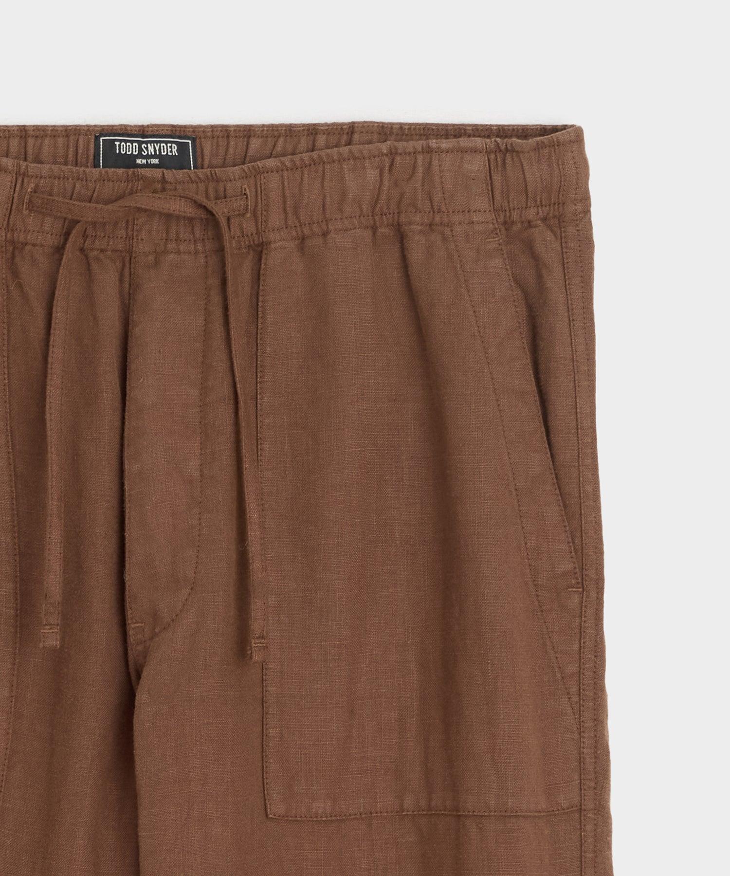 Linen Beach Pant in Cigar Product Image