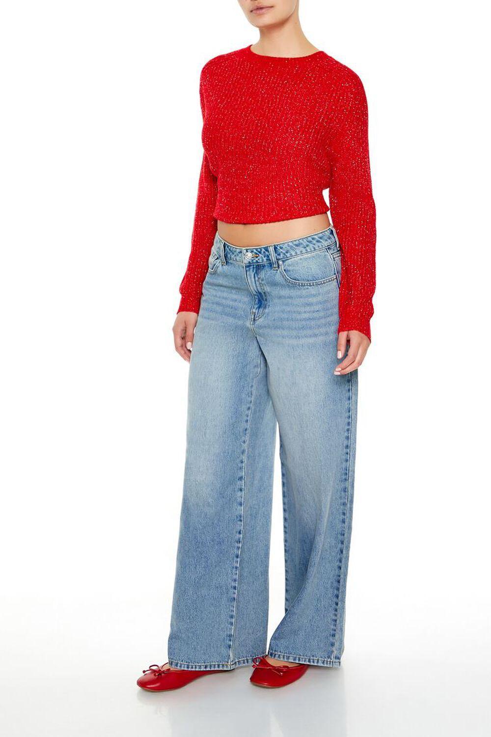 Embroidered Bow Baggy Mid-Rise Jeans | Forever 21 Product Image