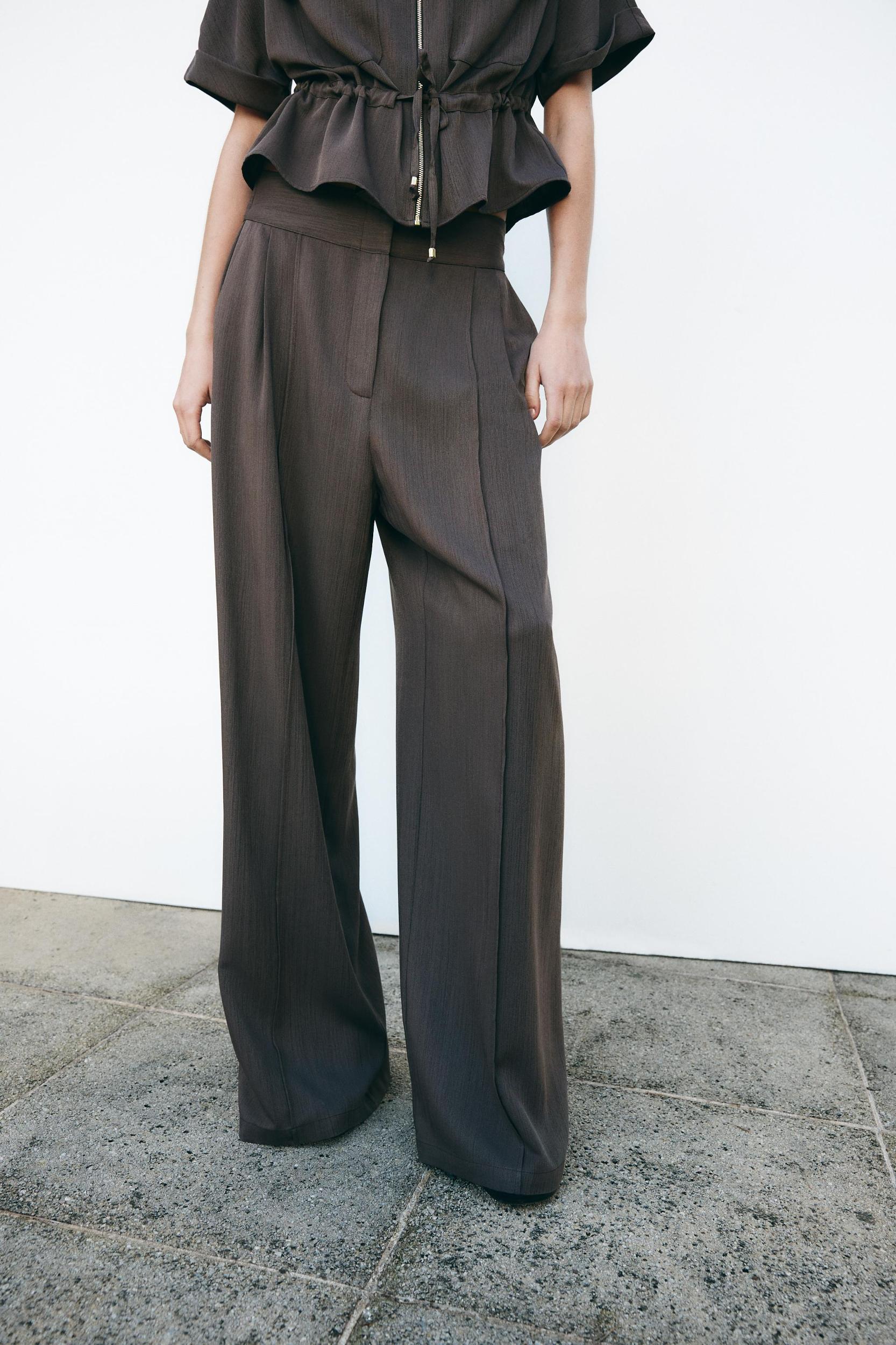WIDE LEG PANTS WITH DARTS Product Image