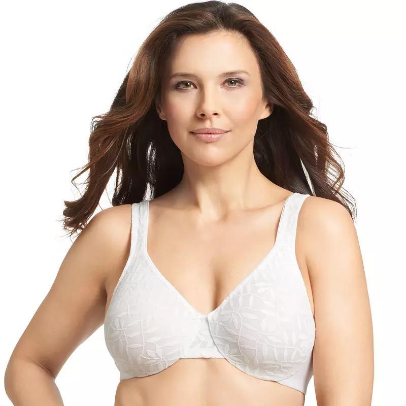 Olga® by Warner's® Sheer Leaves Lace Full-Figure Full-Coverage Minimizer Bra 35519, Women's, Size: 40 D, White Product Image