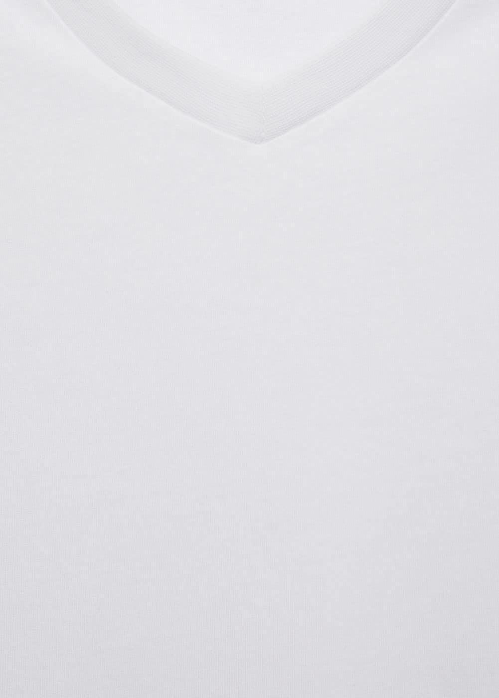 MANGO MAN - Slim-fit cotton V-neck t-shirt whiteMen Product Image