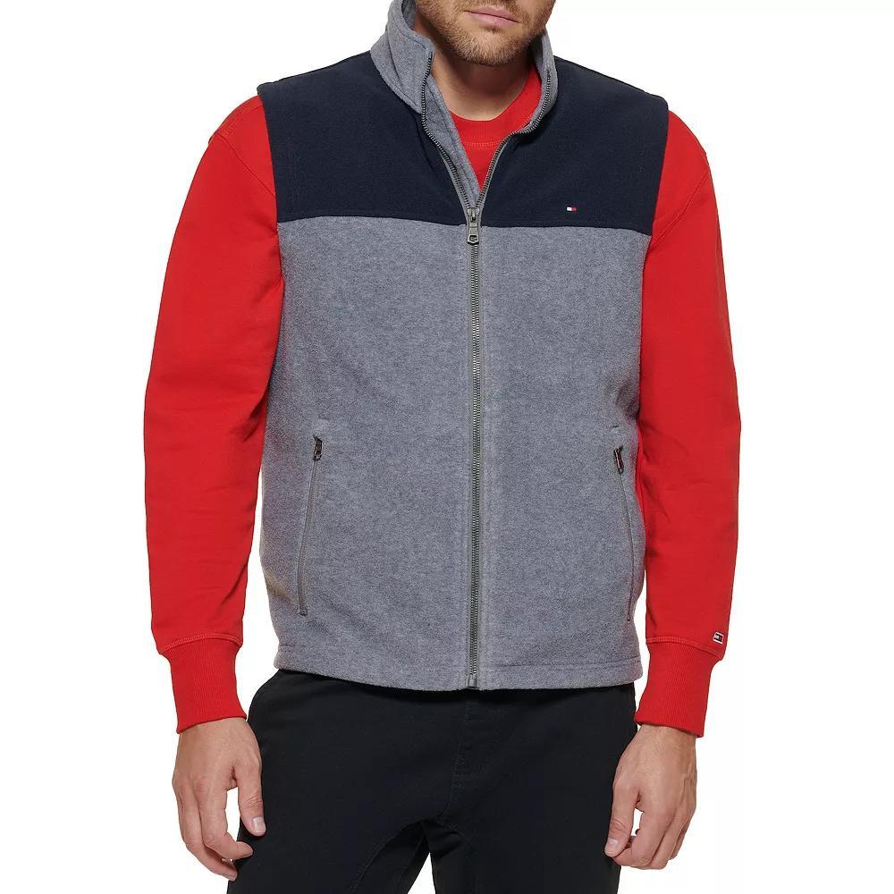 Men's Tommy Hilfiger Fleece Vest, Size: Small, Blue Product Image