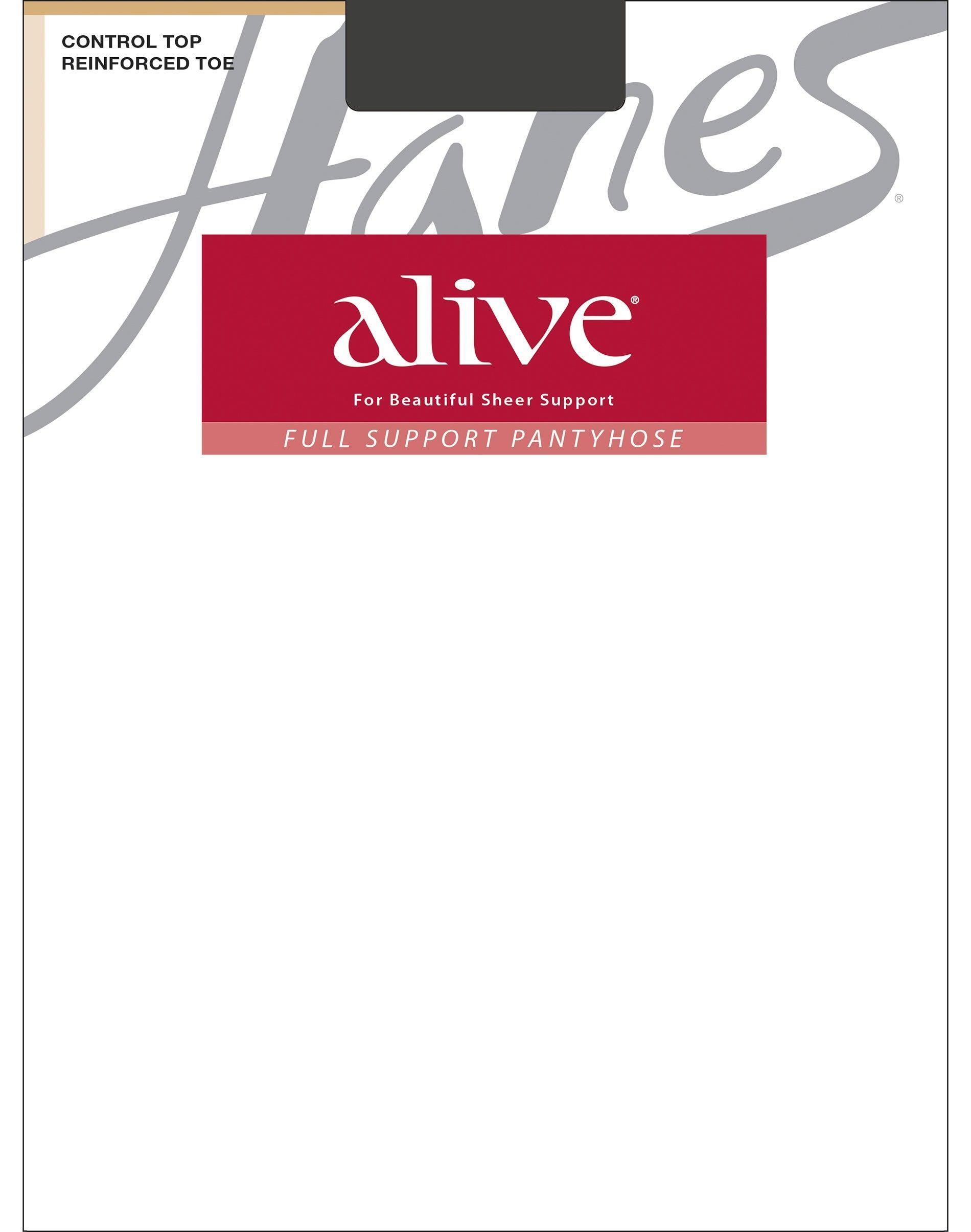 Hanes Alive Full Support Pantyhose with Control Top, Reinforced Toe Little Color F Womens Product Image