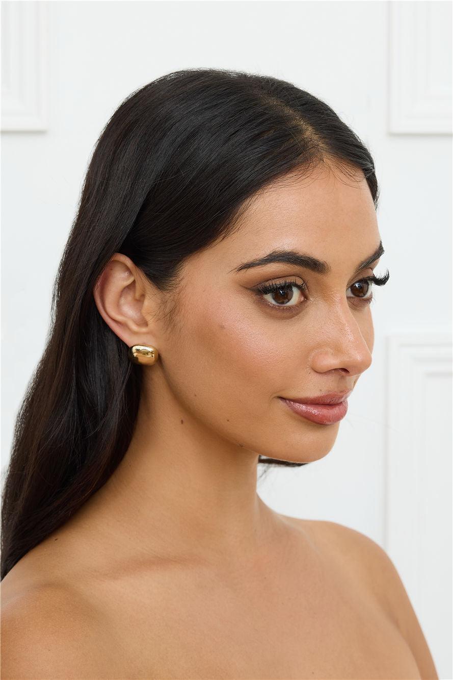 Simple Style Earrings Gold Product Image