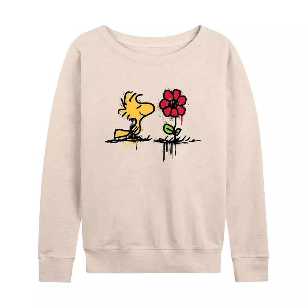 Women's Peanuts Woodstock Rose French Terry Long Sleeve Tee, Girl's,  Product Image