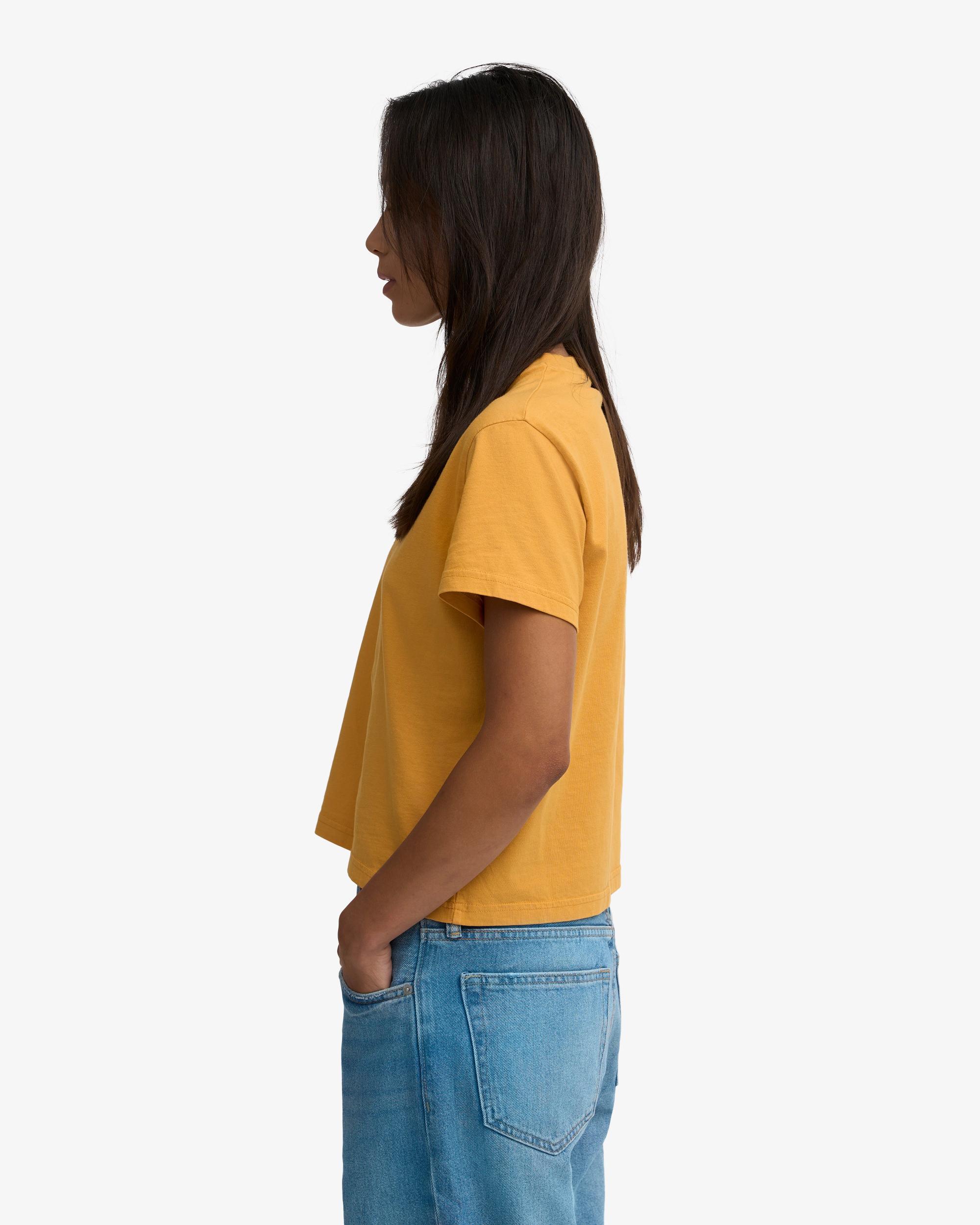 Organic Boxy Crop Tee - Burned Yellow Product Image