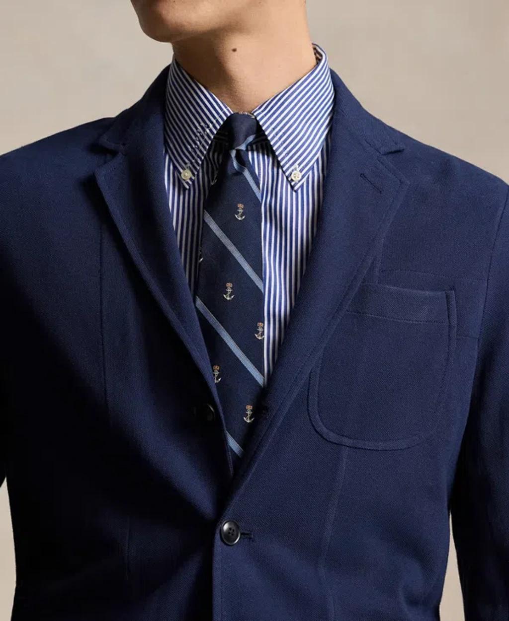 Men's Modern Fit Mesh Blazer In Newport Navy Product Image