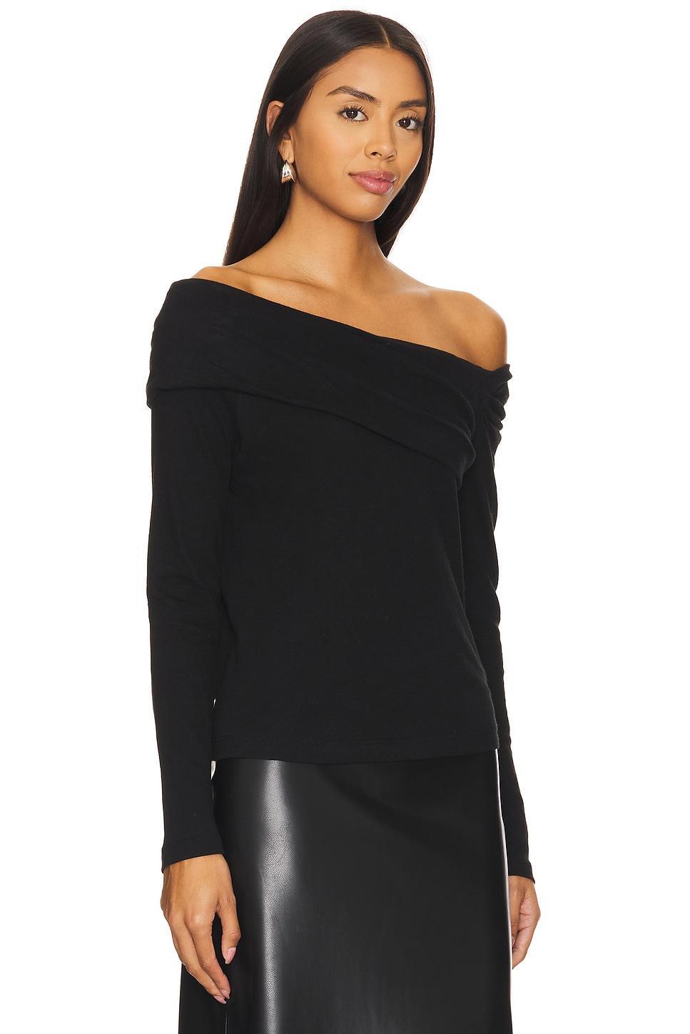 Cashmere One Shoulder Drape Top Enza Costa Product Image