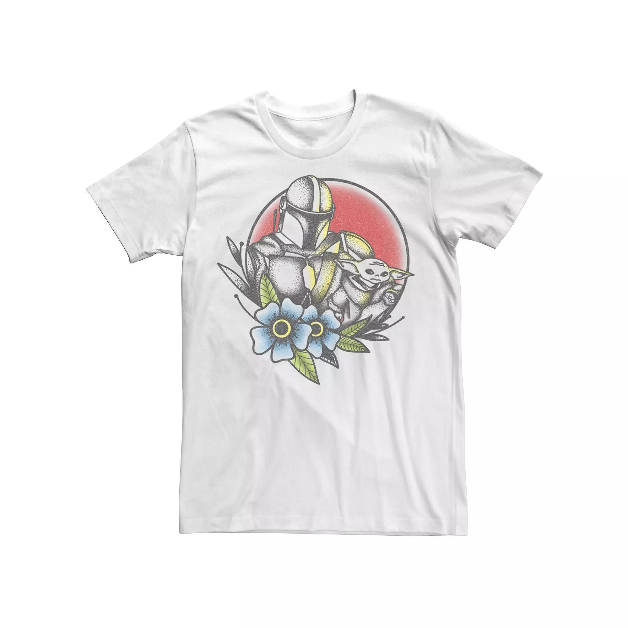 Men's Star Wars The Mandalorian The Child Tattoo Style Portrait Tee,  Product Image