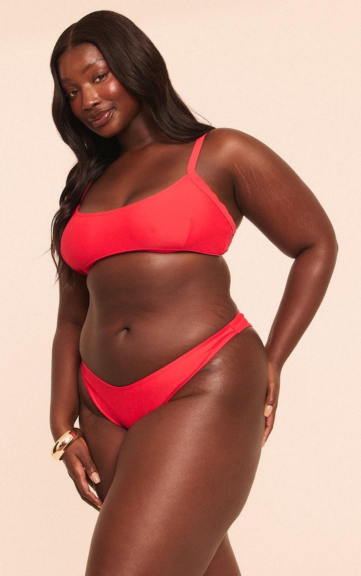Plus Red Scoop Bikini Top Product Image