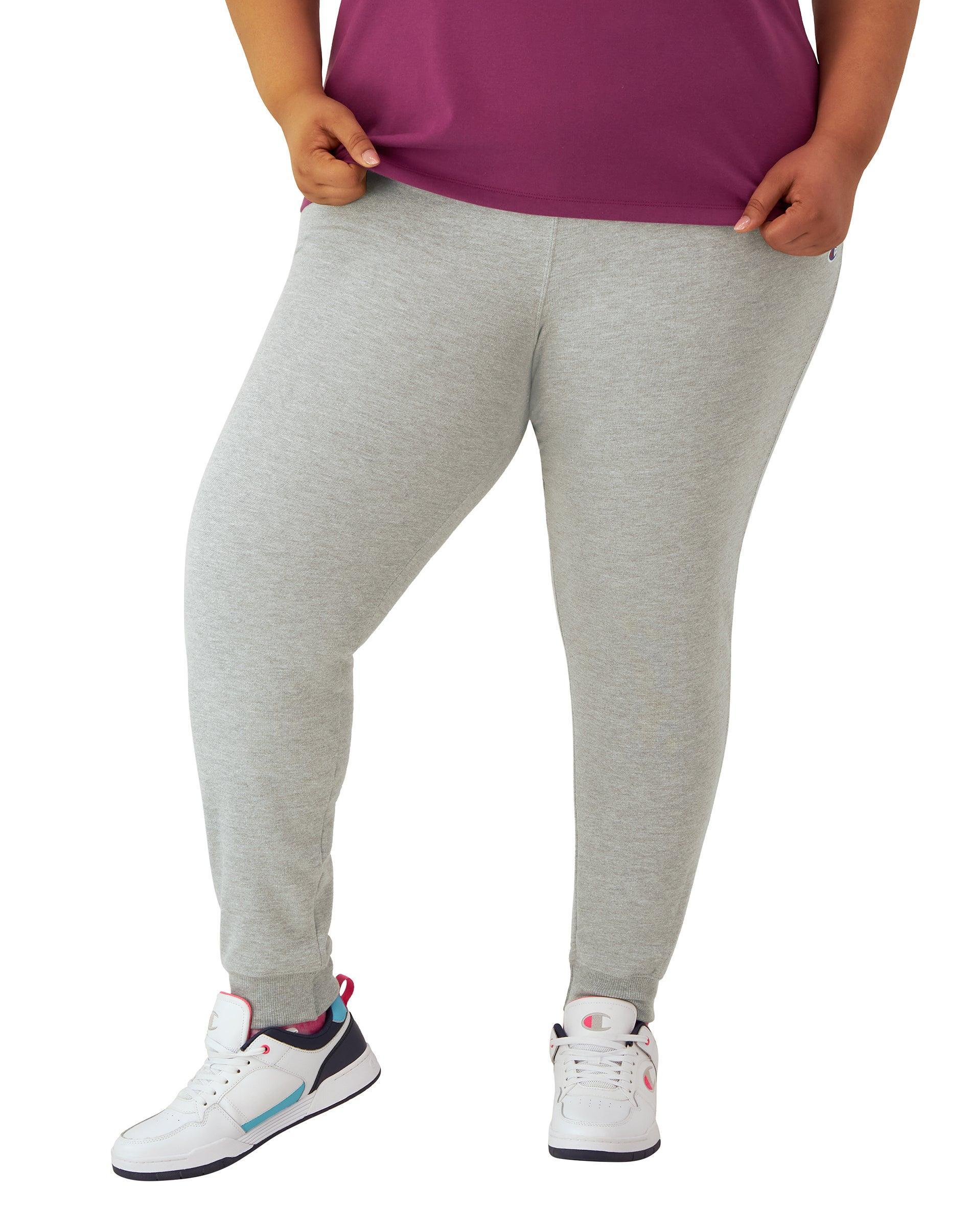 Womens Champion Powerblend Joggers, C Logo, 29 (Plus Size) Oxford Grey 1X Product Image