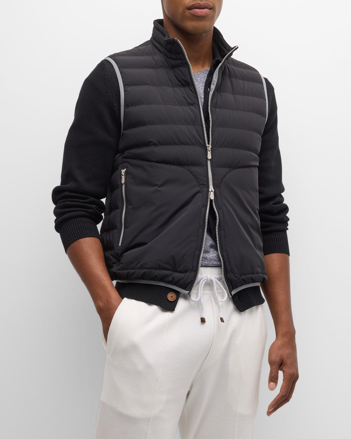 Men's Nylon Quilted Down Full-Zip Vest Product Image