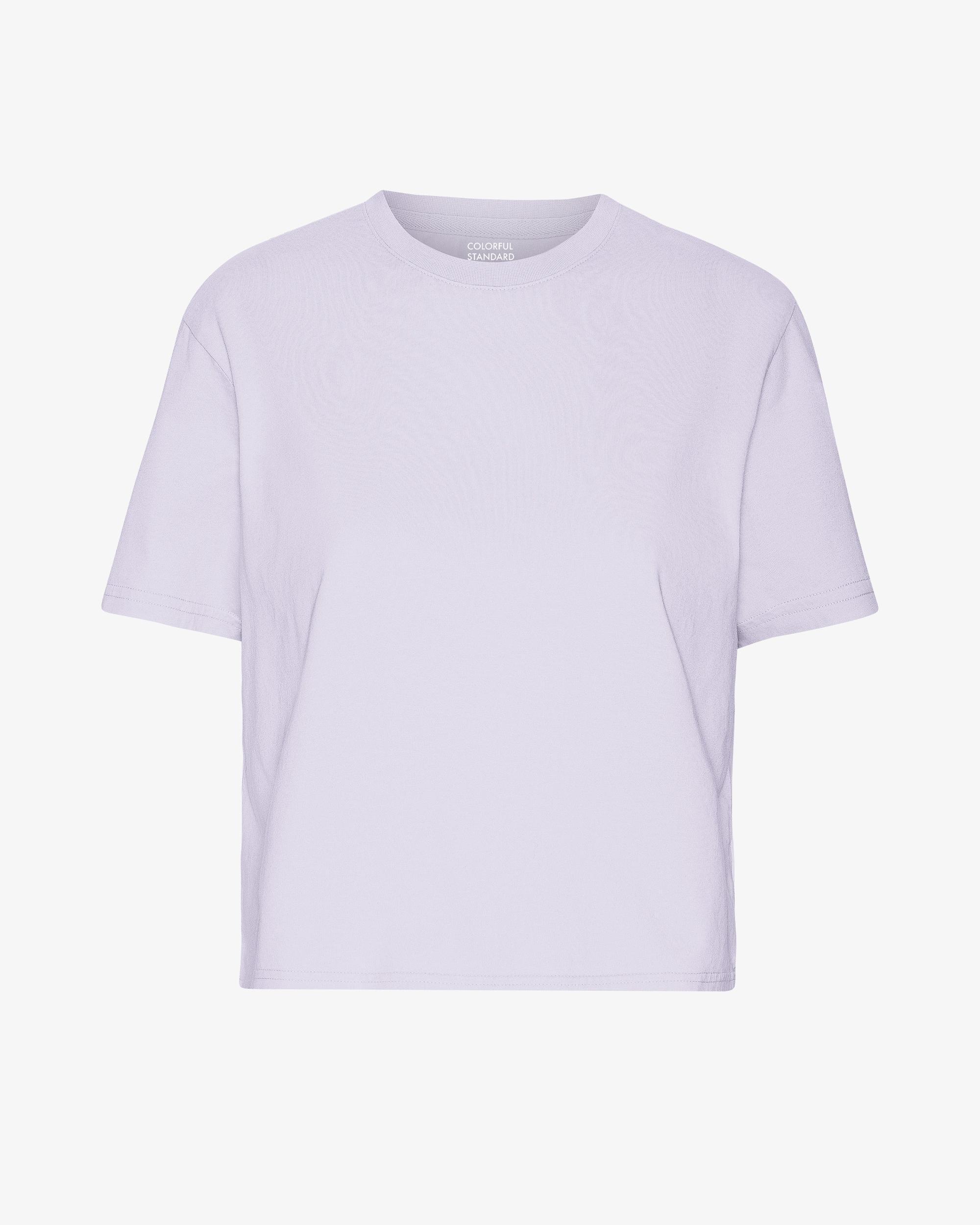 Organic Boxy Crop Tee - Soft Lavender Product Image