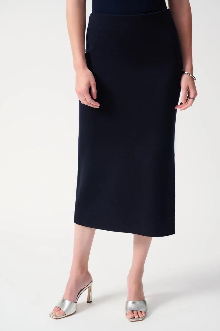 Sweater Knit Midi Skirt- Midnight BLue Product Image