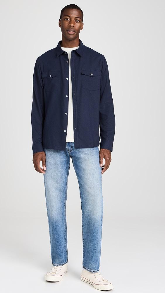 FRAME Double Pocket Wool Blend Shirt | Shopbop Product Image