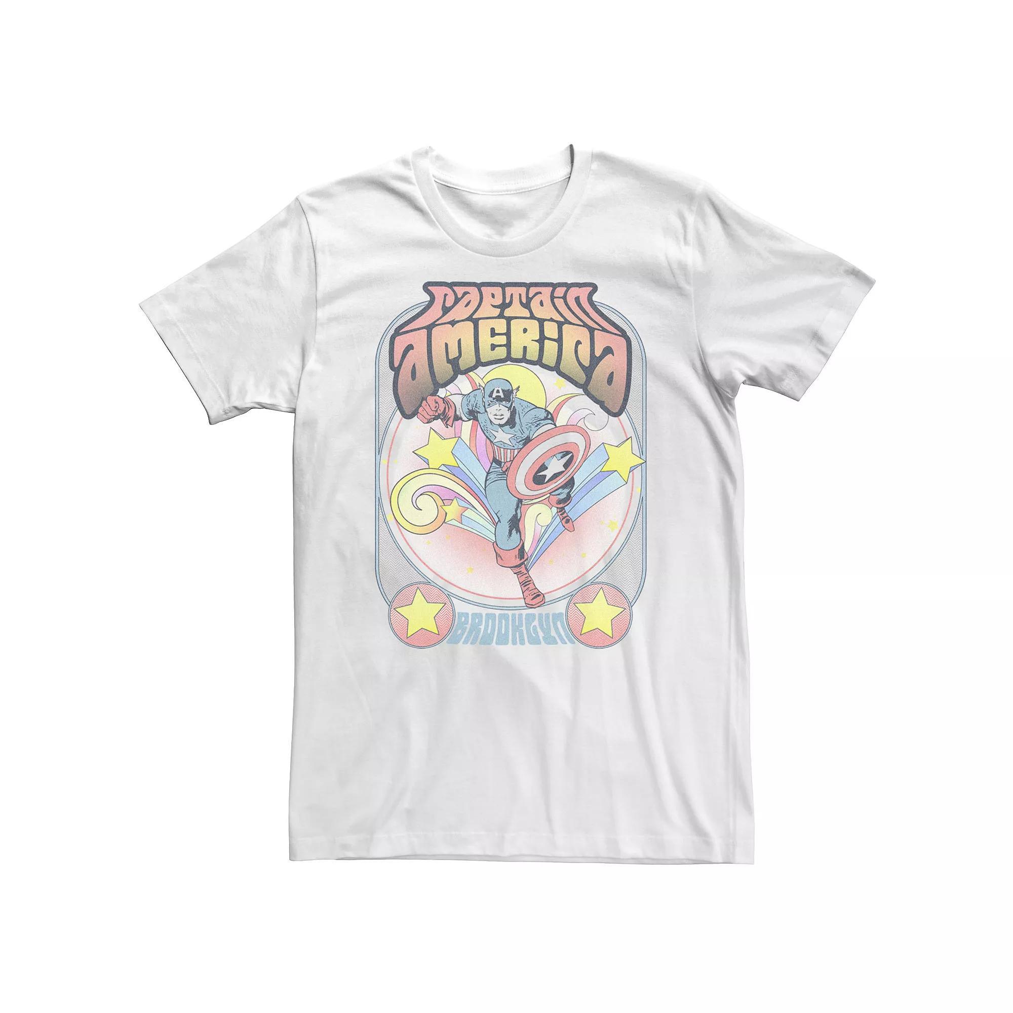 Big & Tall Marvel Comic Retro Distressed Captain America Comic Poster Tee, Men's,  Product Image