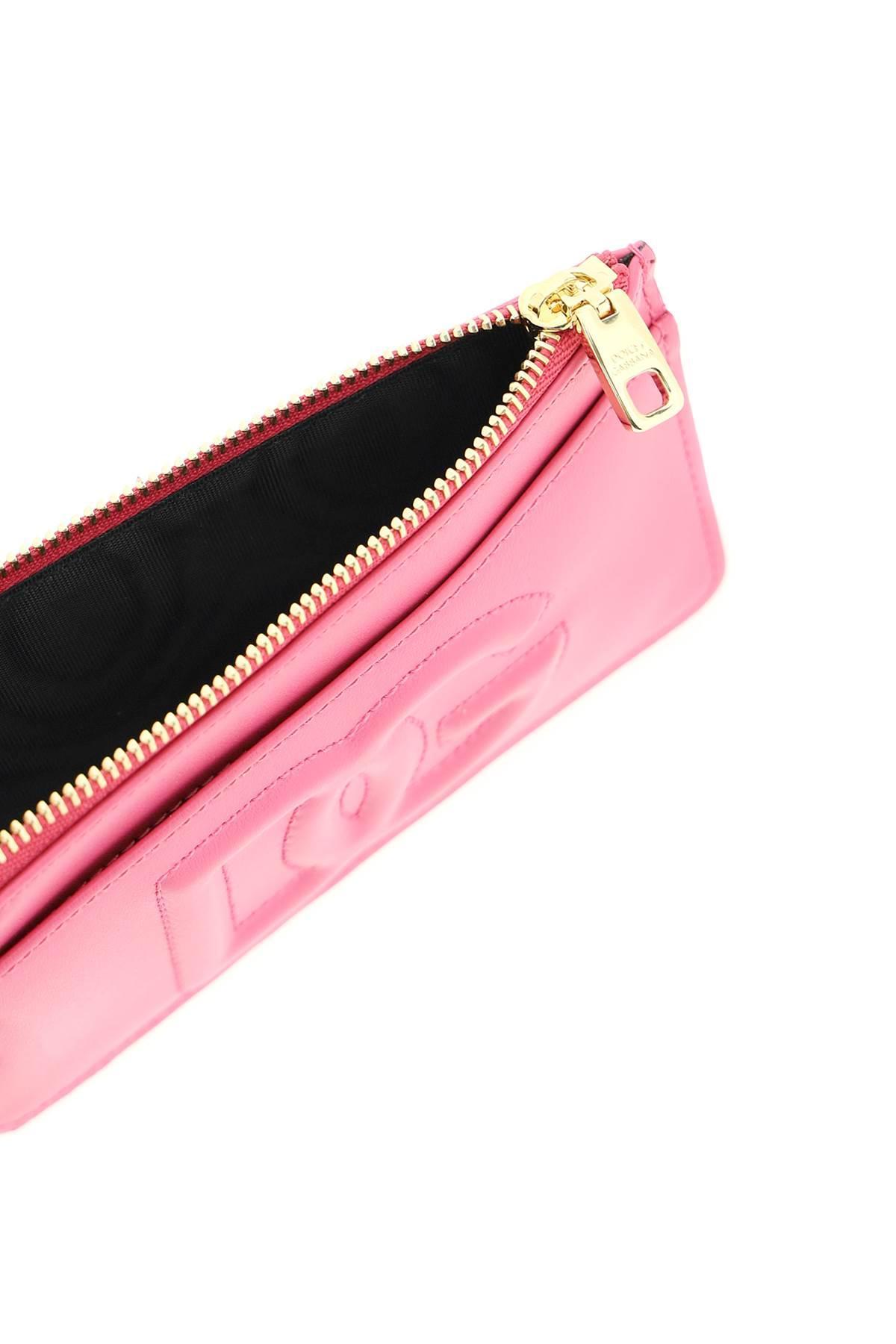 DOLCE & GABBANA Dg Logo Leather Card Holder In Rose Product Image