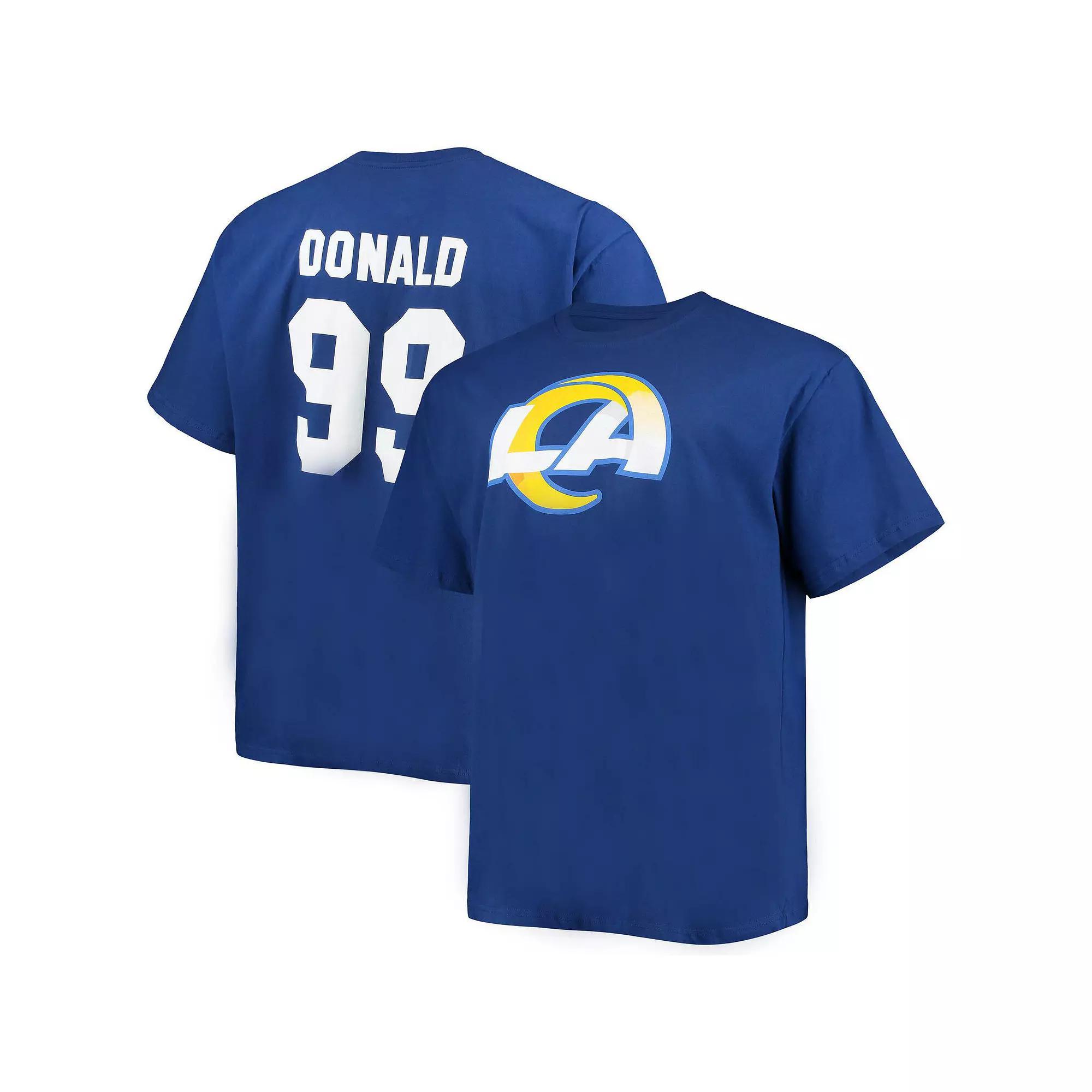 Men's Fanatics Branded Aaron Donald Royal Los Angeles Rams Big & Tall Player Name & Number T-Shirt, Size: 3XB, Blue Product Image