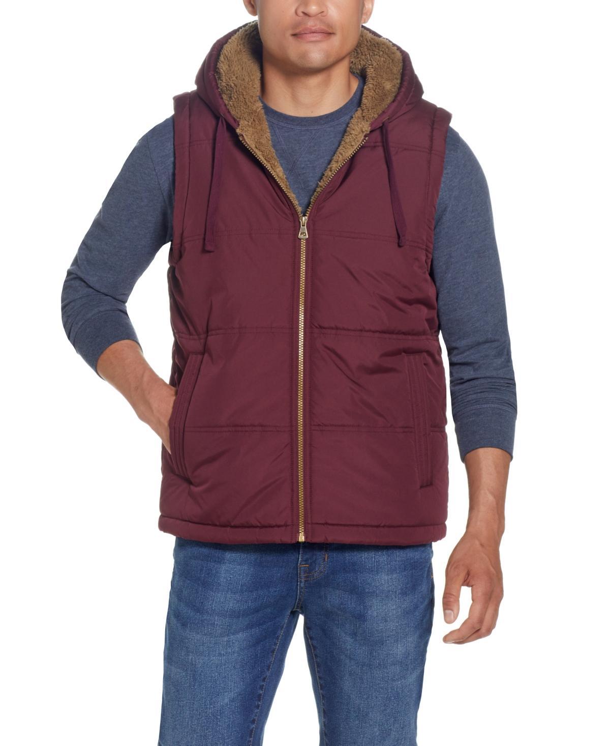 Weatherproof Vintage Mens Sherpa Lined Hooded Puffer Vest - Dark Sapphire Product Image