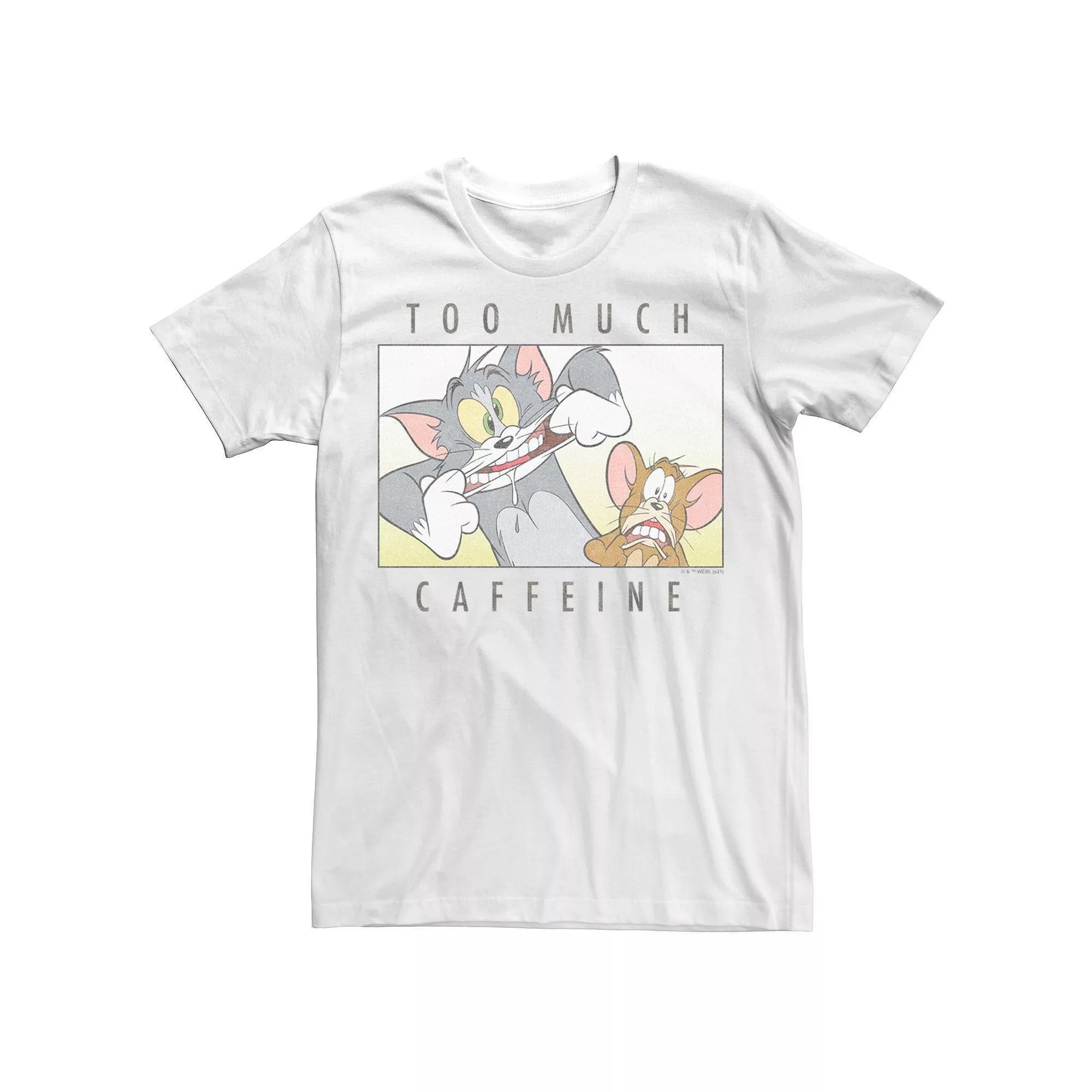 Big & Tall Tom And Jerry Too Much Caffeine Graphic Tee, Men's, Size: 5XL, White Product Image