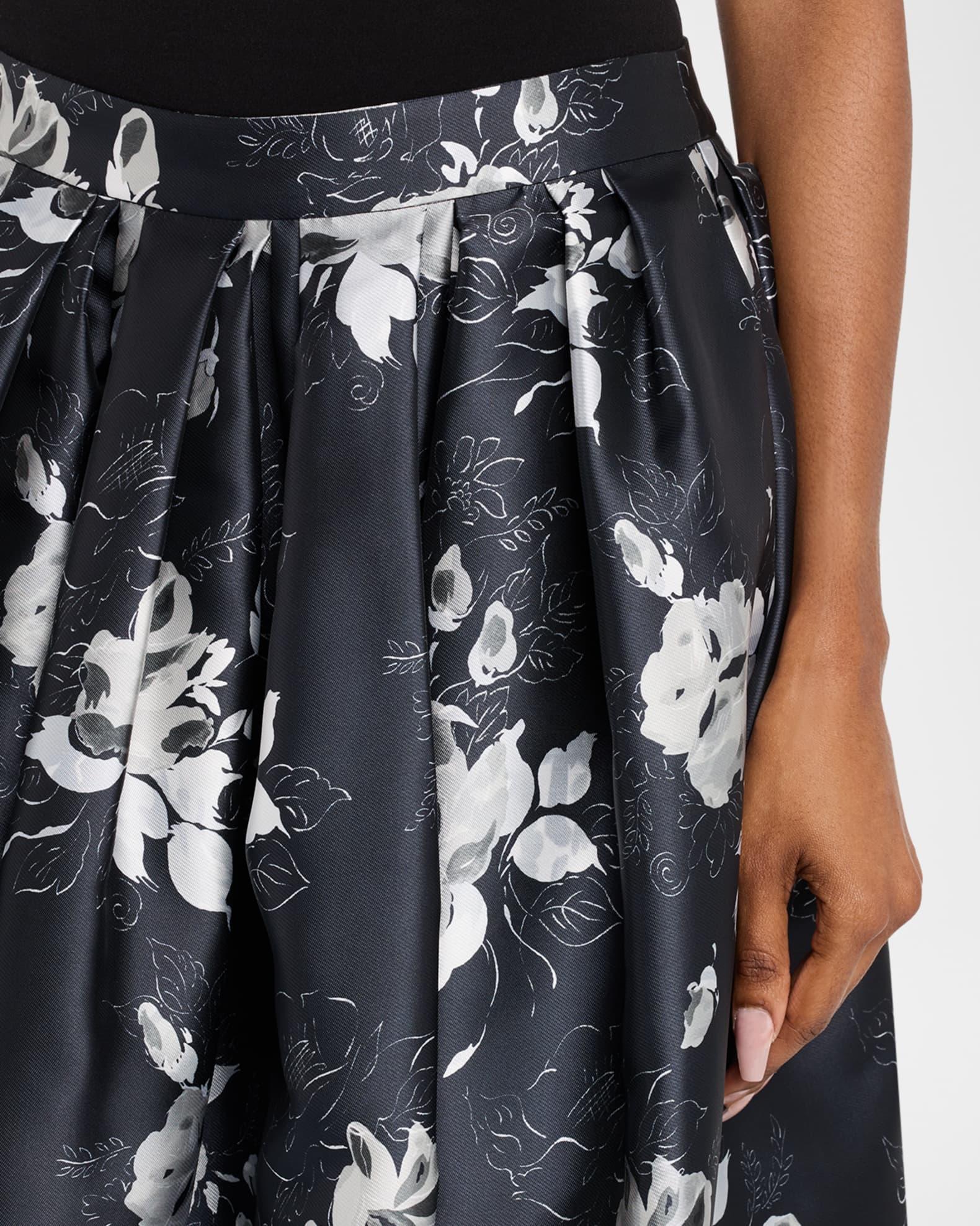 Floral Pleated Midi Skirt Product Image