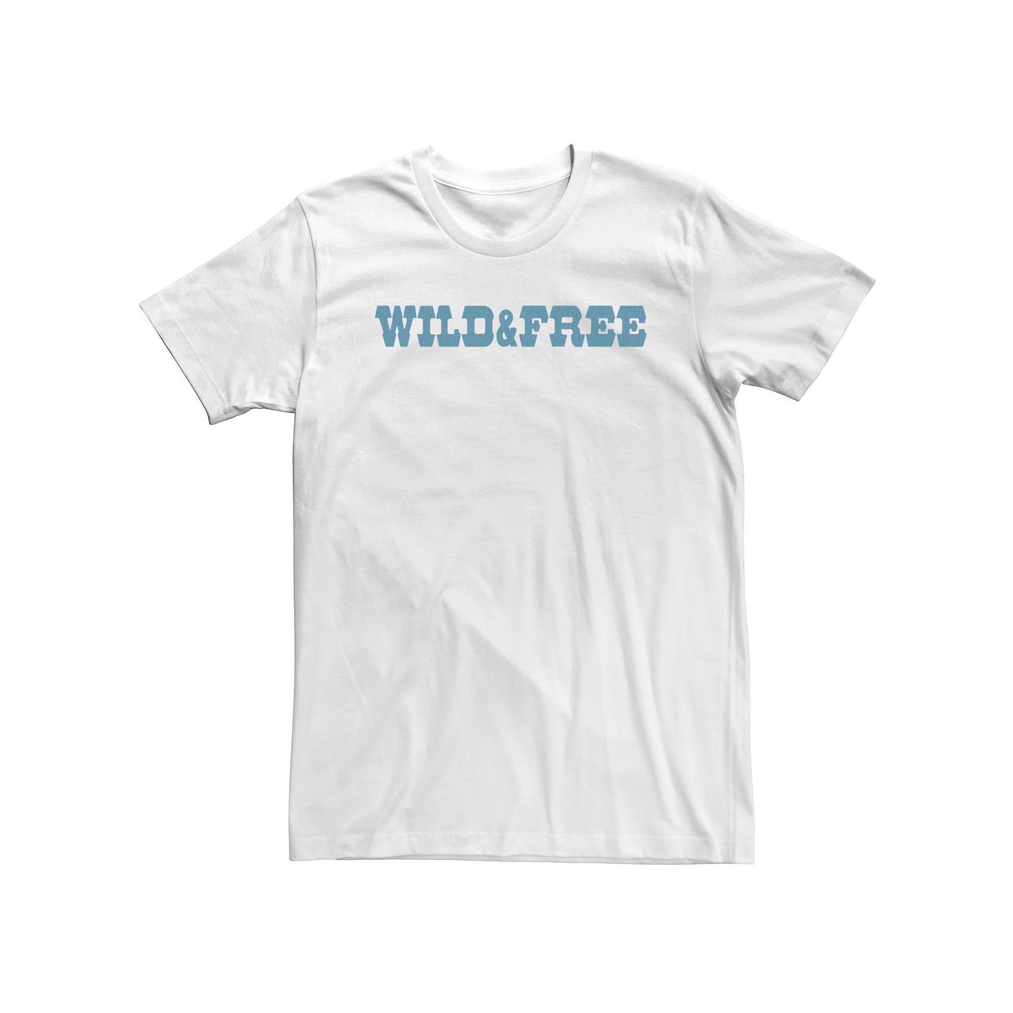 Big & Tall Trendy Wild & Free Simple Bold Blue Text Graphic Tee, Men's,  Product Image
