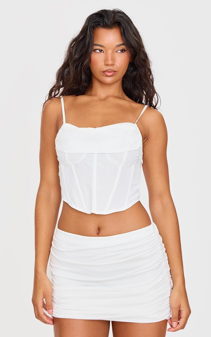  Cream Double Layer Contour Jersey Mini Skirt Product Image