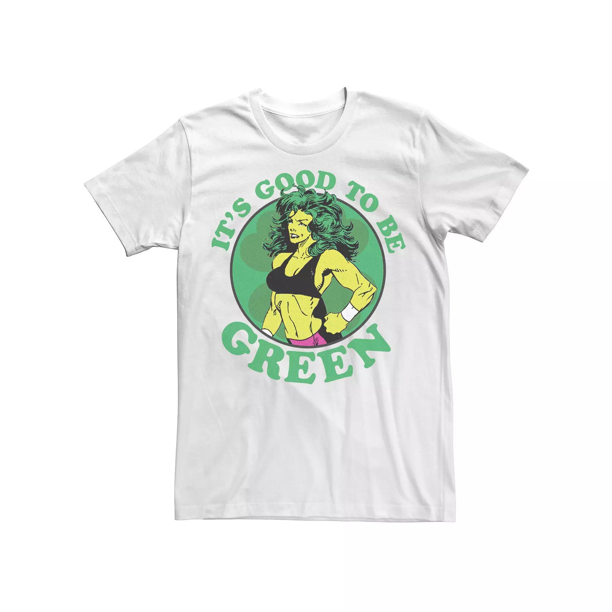 Men's Marvel St. Patrick's Day She-Hulk It's Good To Be Green Tee, Size: Medium, White Product Image