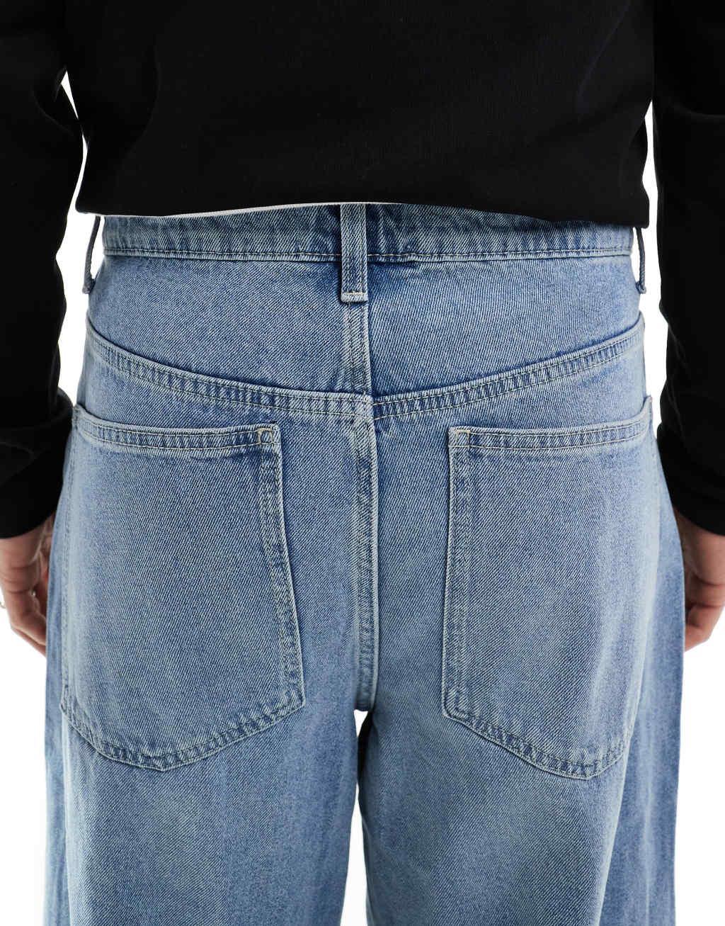 ASOS DESIGN super baggy jeans in light wash blue Product Image