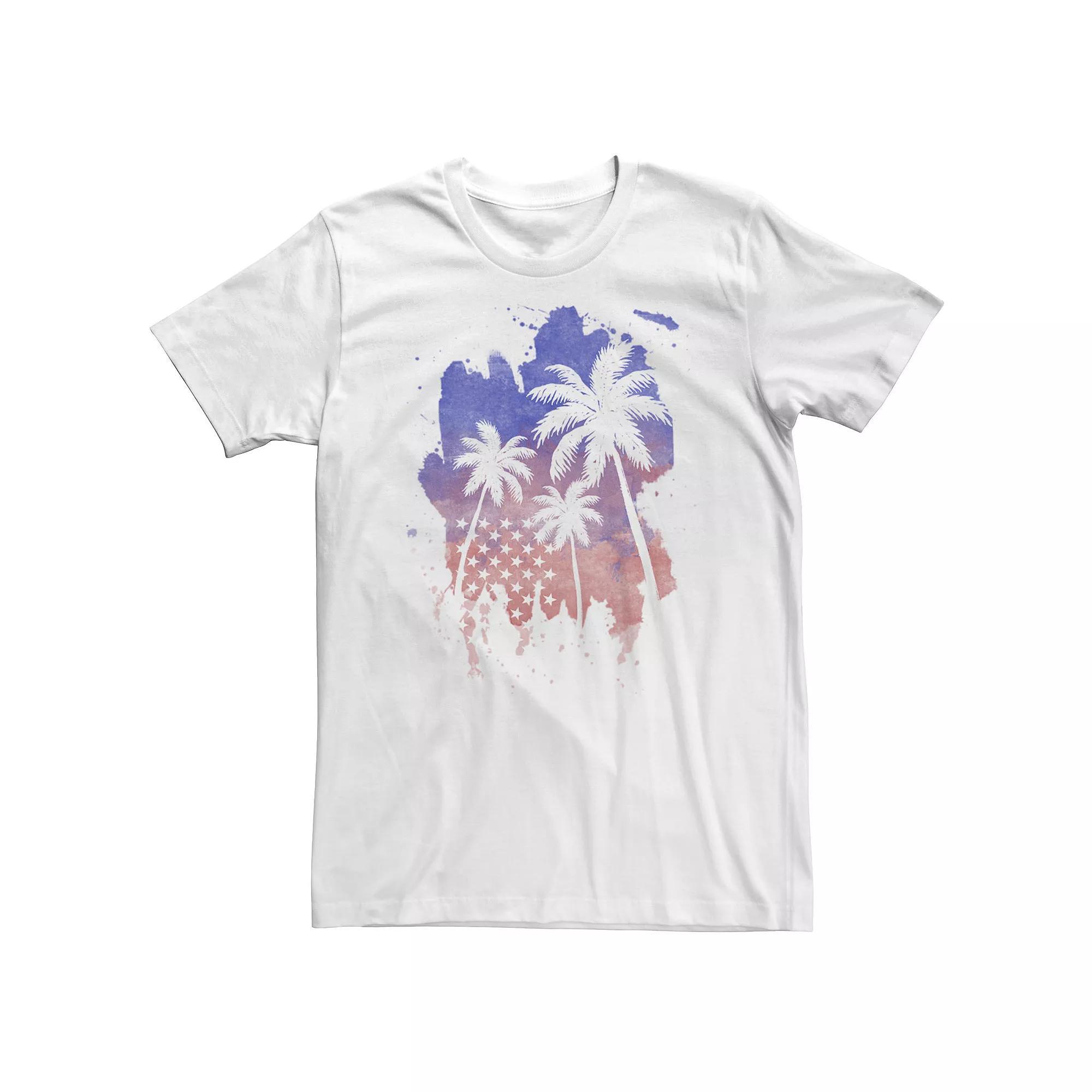 Big & Tall Americana Palm Tree American Flag Silhouette Tee, Men's,  Product Image