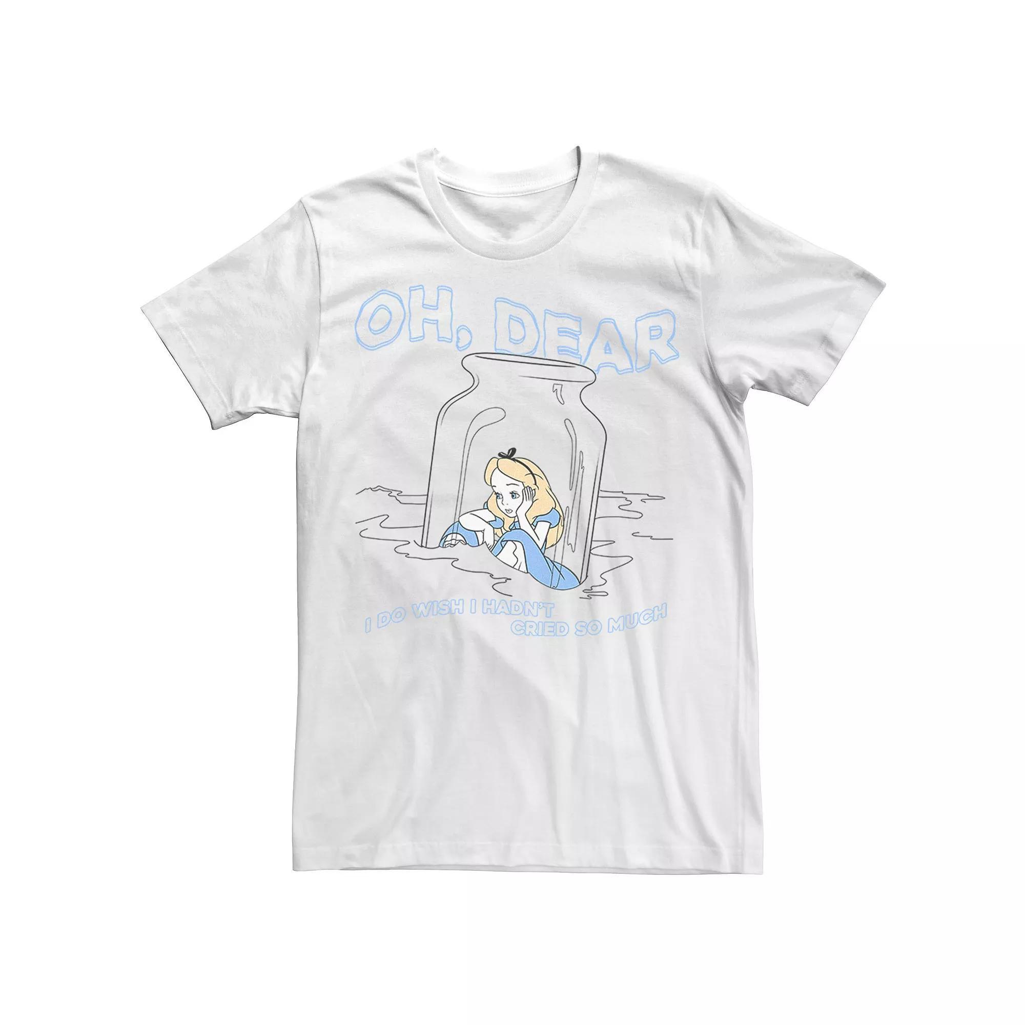 Disney's Alice In Wonderland "I Do Wish I Hadn't Cried So Much" Men's Tee, Size: Large, White Product Image